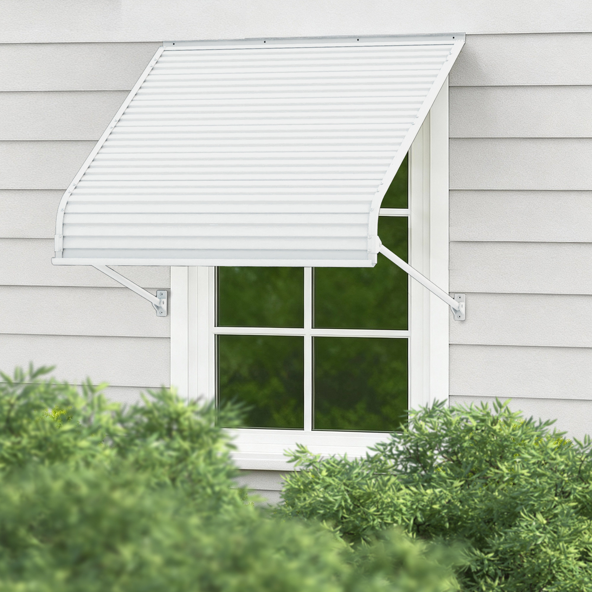 Kozyard Window Awning, Aluminum Frame with Impact-Resistant PVC